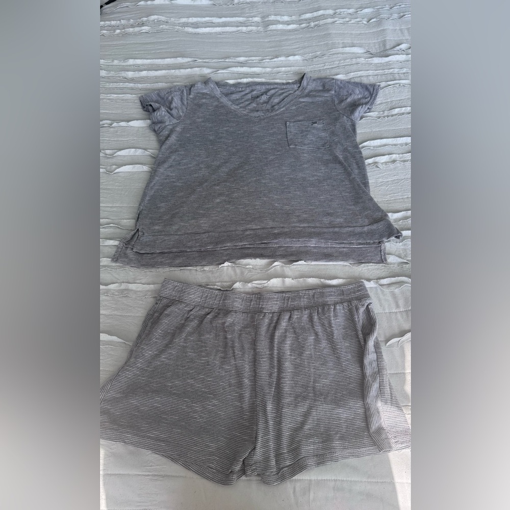 Nicole Miller Gray Striped PJs